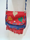 1970s Convertible 3 way suede bag
