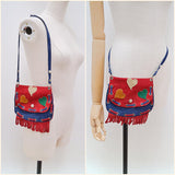 1970s Convertible 3 way suede bag