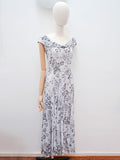 1940s Rose print cotton gown - Extra small