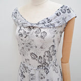 1940s Rose print cotton gown - Extra small