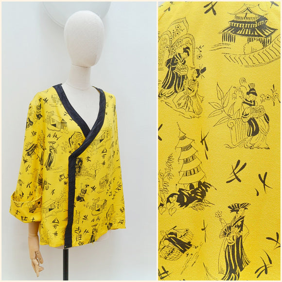 1920s stl Novelty print lounge top - XL 2XL