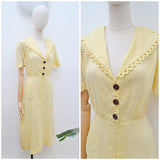 1930s Cotton voile day dress - Medium Large