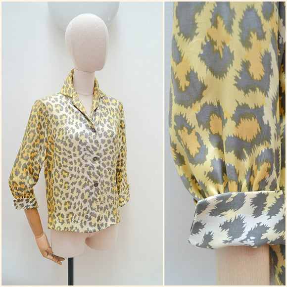 1950s Leopard print blouse - Medium