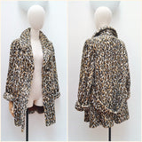 1960s Leopard print velveteen coat - Medium Large