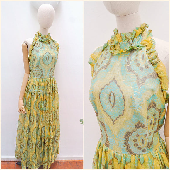 1970s Lucie Linden maxi dress - Small