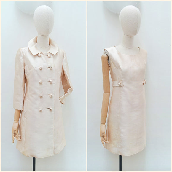 1960s Malcolm Starr silk dress suit - Small