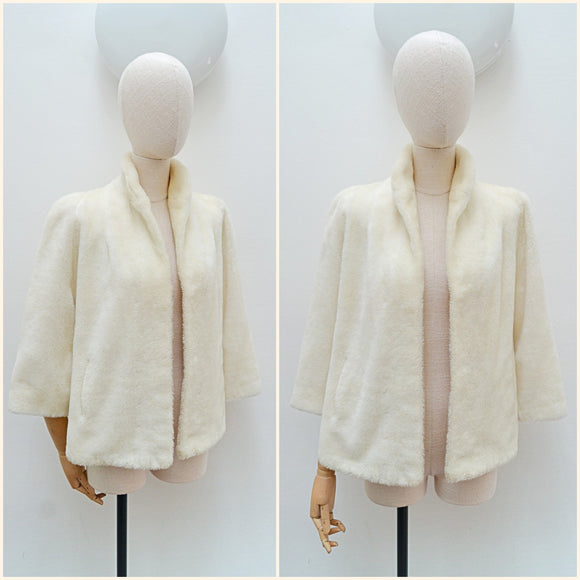 1940s Faux fur Nortopile jacket - Small Medium
