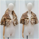 1950s Ocelot print sheepskin bolero - Small Medium