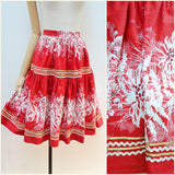 1950s Printed patio skirt - Medium Large