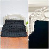 1930s Peacock celluloid frame crochet handbag