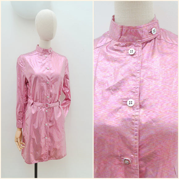 1970s Lamé Michele Rosier belted dress - Small Medium