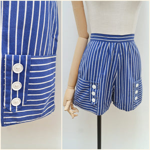 1950s Stripe shorts with pockets - Extra small