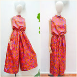 1960s Psychedelic wide leg two piece - Extra x small