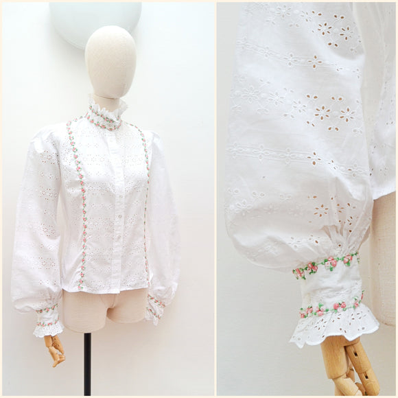 1970s Quad cotton blouse - Medium