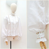 1970s Quad cotton blouse - Medium