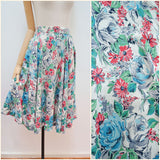 1940s Floral rayon full skirt - Extra small