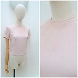 1940s 50s Embroidered crepe blouse - Extra small