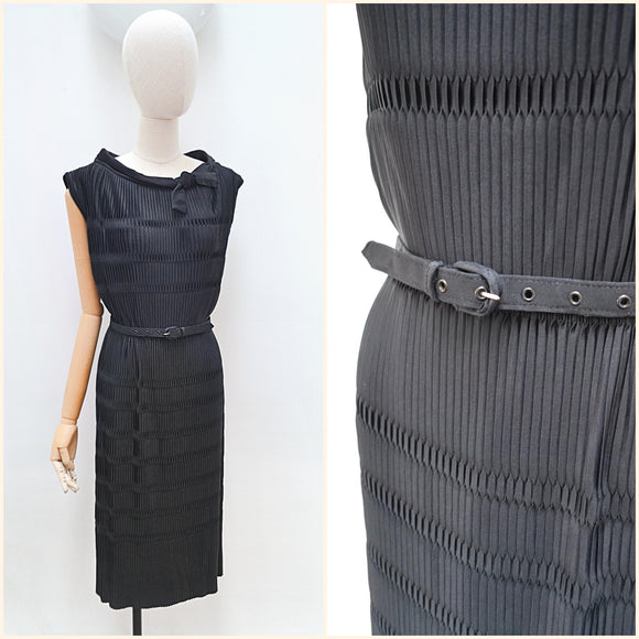 1960s Perma pleated Rembrandt cocktail dress - Medium to X large