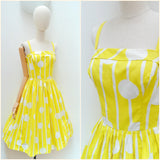 1950s Mid century print cotton sundress - Small Medium