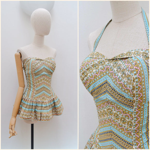 1950s Skirted swimsuit - Extra small Small