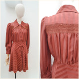 1970s Chevron crepe dress - Extra small