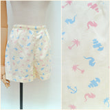 1950s Nautical theme novelty print shorts - Small