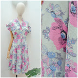 1940s 50s Seersucker dress - Small