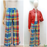 1970s Seersucker cotton flares - Extra small