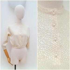 1950s Iridescent sequin cardigan - Small