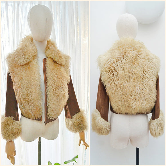 1970s Sheepskin suede jacket - Extra small