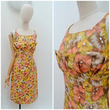 1960s Shelf bust cotton dress - Small