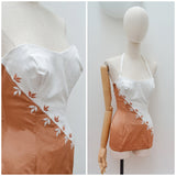 1950s 60s Boned swimsuit - Extra X small
