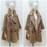 1960s Leopard print trapeze coat - Medium