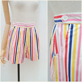 1960s Striped cotton shorts - Medium