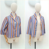 1960s Stripe loose blouse/jacket - Medium Large