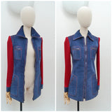 1970s Suede & knit jacket - Extra Small