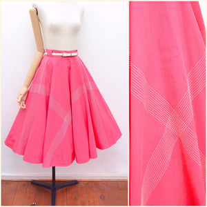 1950s Embroidered full circle skirt - Medium Large
