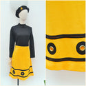 1960s Eyelet hem wool dress - Small Medium