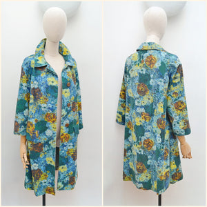 1950s 60s Impressionist floral jacket - Small Medium