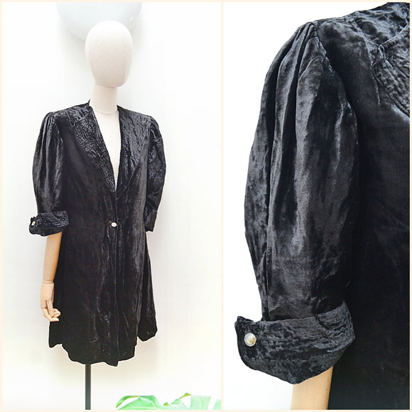 1930s Silk velvet evening jacket - Large