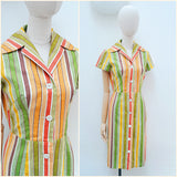 1950s Stripe cotton dress - Small