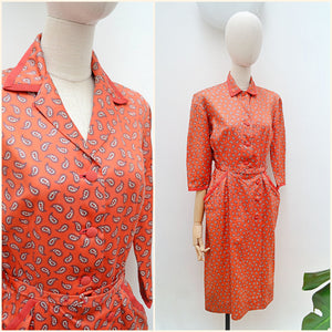 1950s Wrap front shirt dress - Extra small