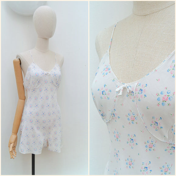 1930s Bubble print rayon teddy - Extra small Small