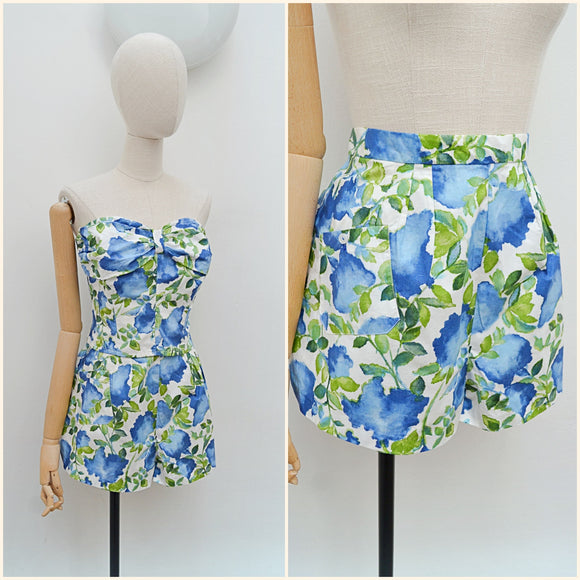 1950s Cotton two piece sun set - Large X L