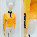 1970s Bright rollneck sweater top - Extra small