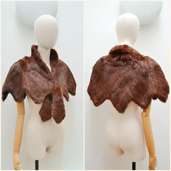 1930s Zigzag fur capelet - Extra small Small