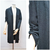 1930s Black crepe pointed sleeve long open evening jacket