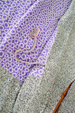 1950s Grey & purple crepe silk Haori jacket/robe