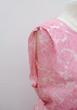 1960s Horrockses pink printed silk blouson summer dress - Small