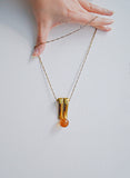 1930s Art Deco stardust bakelite goldtone dress clip pendent necklace